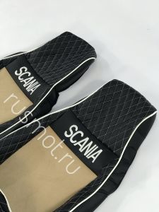 Чехлы Премиум стеганные для  SCANIA S 21 черно-бежевые