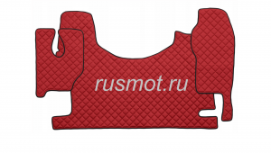 Коврик из искусственной кожи Mercedes MР2 MР3 красный (Польша) с высоким туннелем